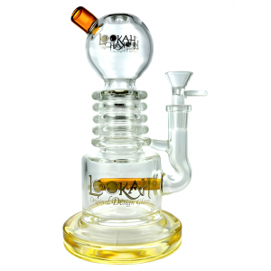Lookah Glass - 8" Multi Rim Ball W/ Inline Perc Water Pipe - [WPC713]